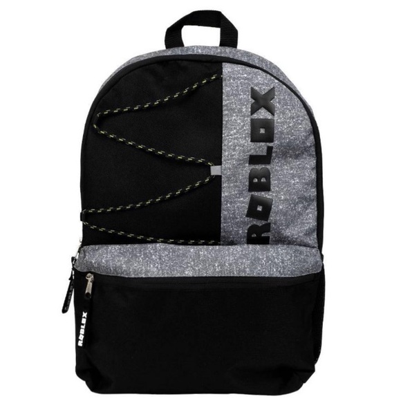 LICENSED Bioworld ROBLOX Black Gray Logo Laptop Backpack Bag - Picture 1 of 10